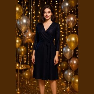 Lauren Ralph Lauren Shimmering Midnight Blue Dress -Size 8